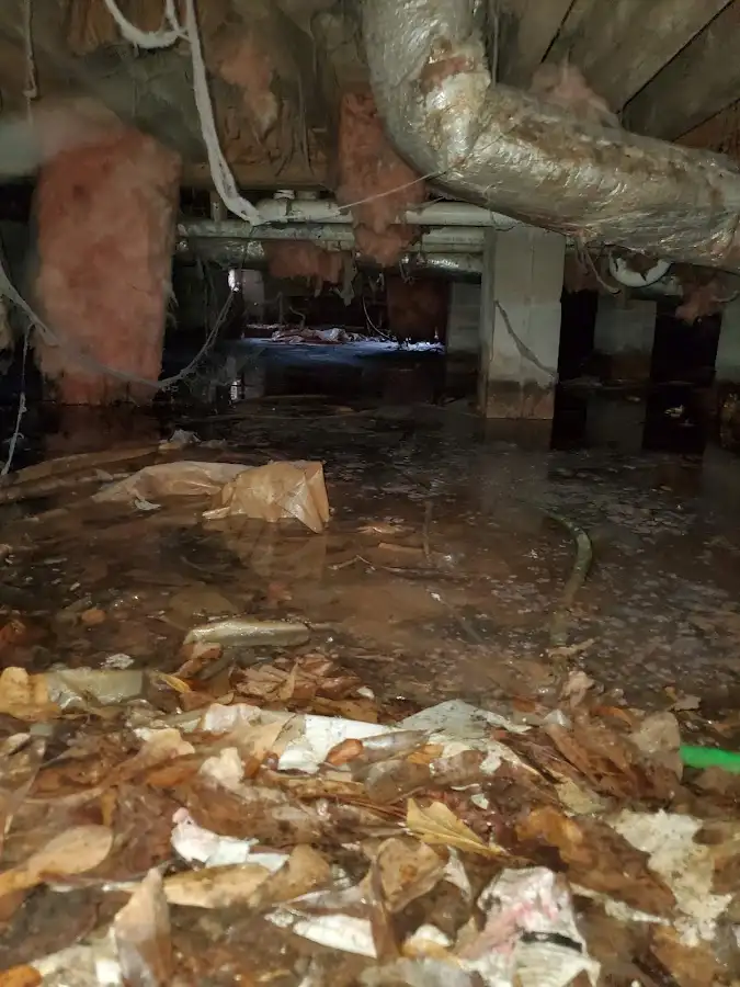 Crawl space flood assessment for Commercial Water Damage Restoration in Torrington